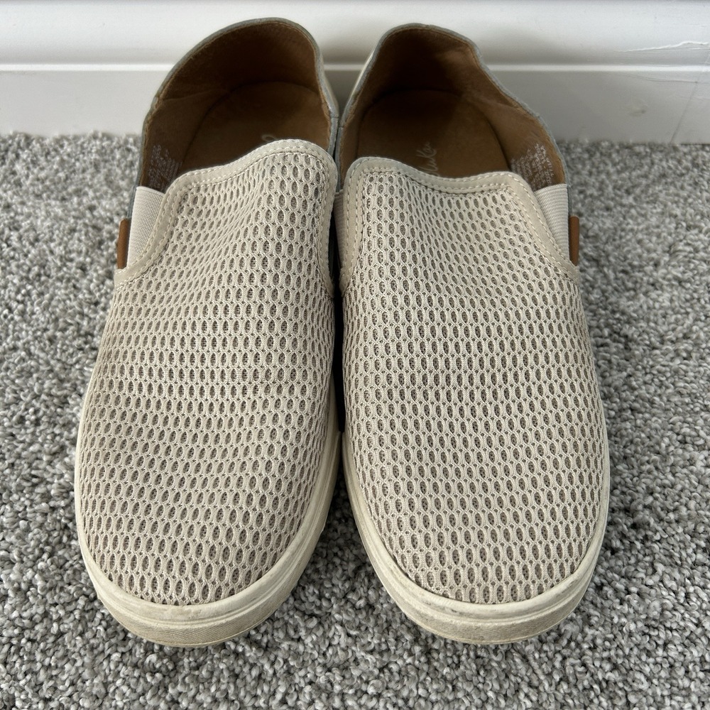 OluKai‎ Pehuea 20271-2020 Slip On Sneakers Tan Beige Mesh Shoes Women's Size 7